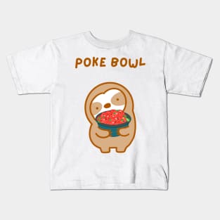 Hawaiian Poke Bowl Sloth Kids T-Shirt
